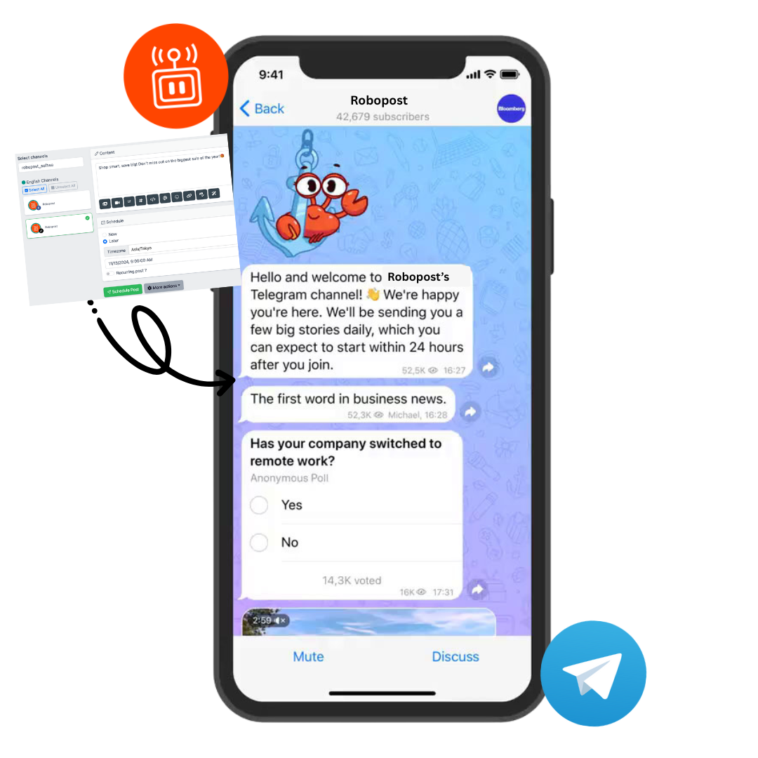 Robopost for Telegram channel